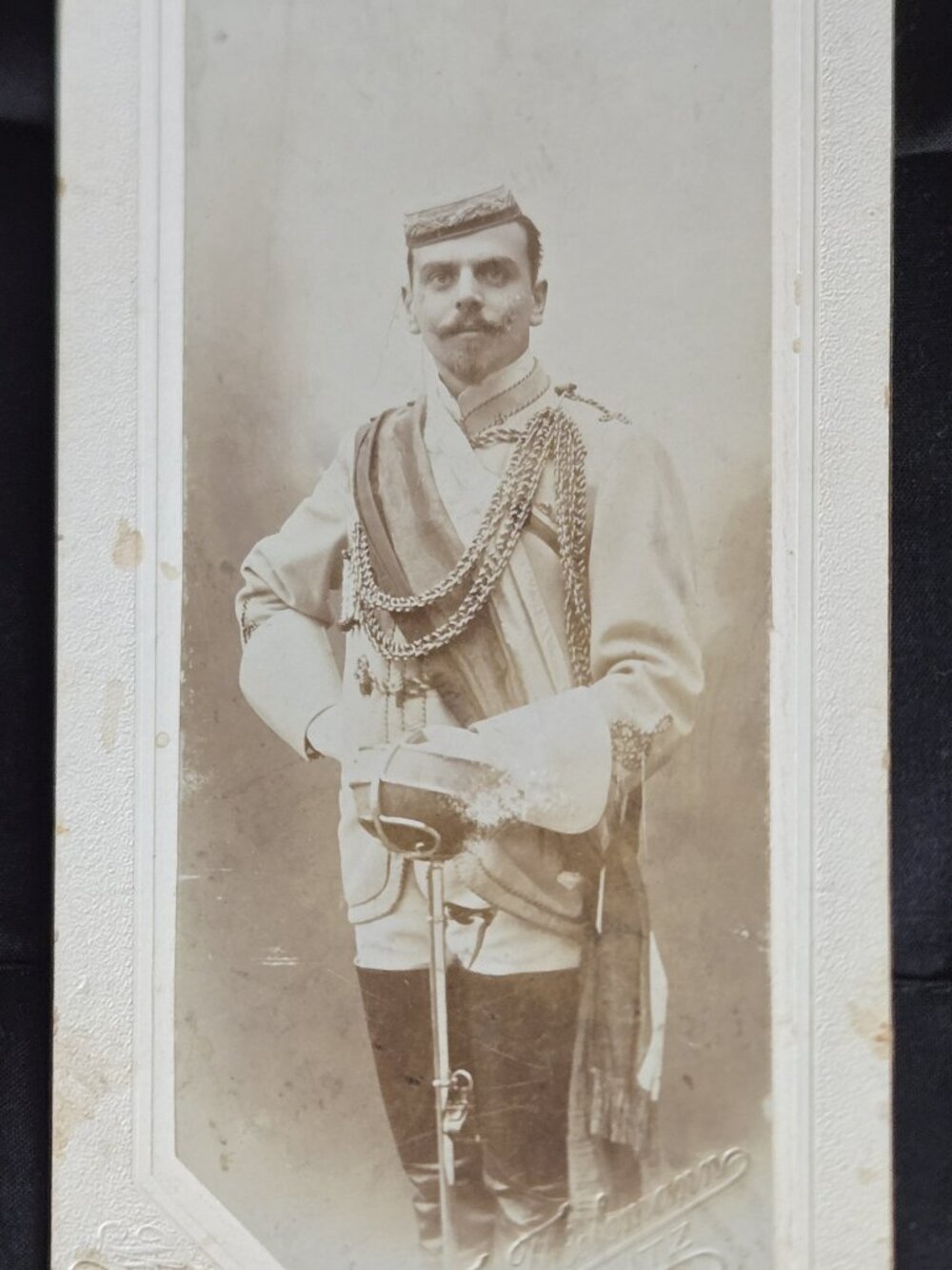 1904 Corps Joannea Graz Austrian Studentenverbindung Portrait w/ Wax Seal & Hand